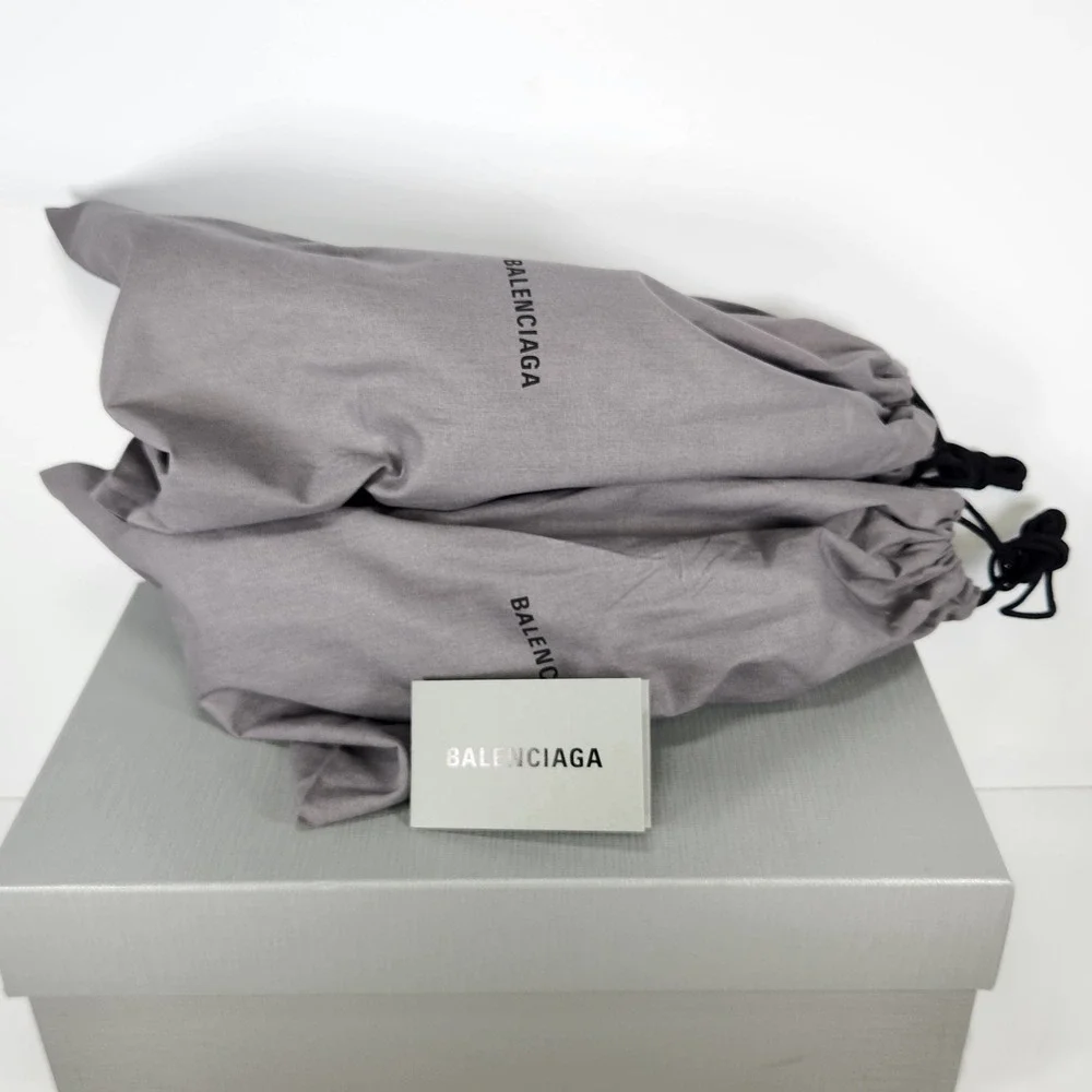 Balenciaga Pool Slide Mens Size 10 Black Shearling Political Campaign Logo